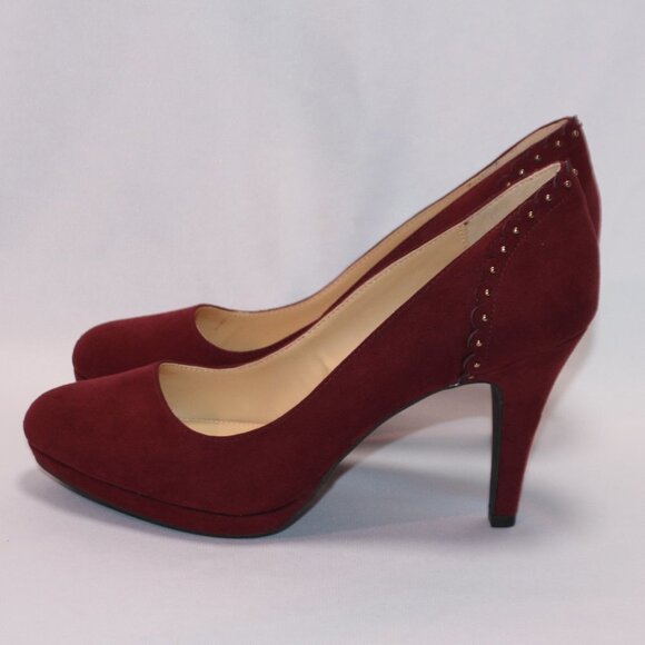 Liz Claibourne Burgundy Platform Heels - Picture 6 of 15